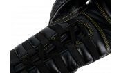 Премиальные тренировочные перчатки на шнуровке UFC (Черные 18 Oz)